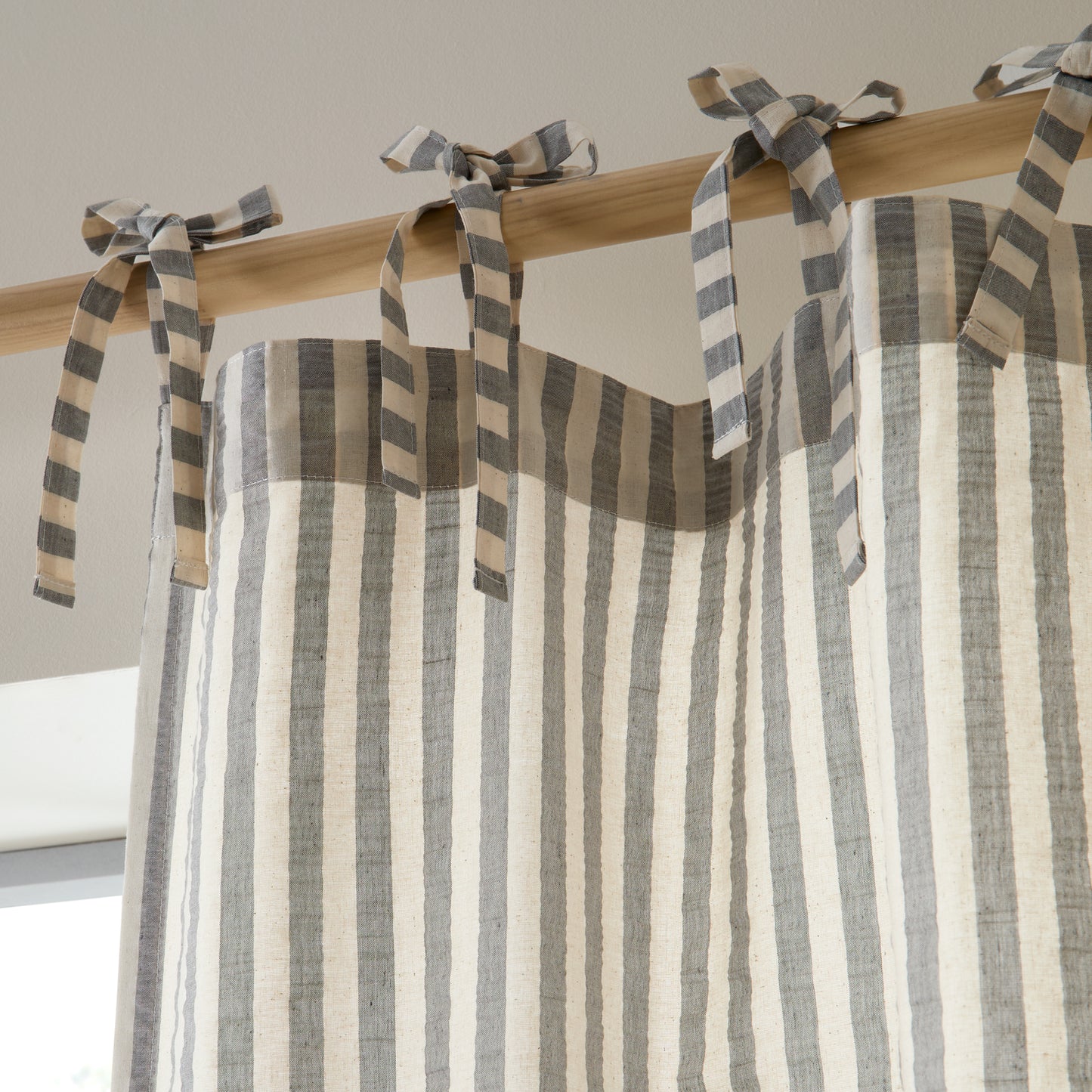 Pineapple Elephant Zanzibar Yarn Dyed Stripe Tie Top Voile Panel - Grey