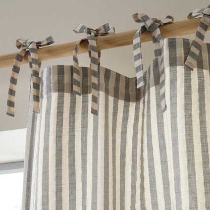Pineapple Elephant Zanzibar Yarn Dyed Stripe Tie Top Voile Panel - Grey