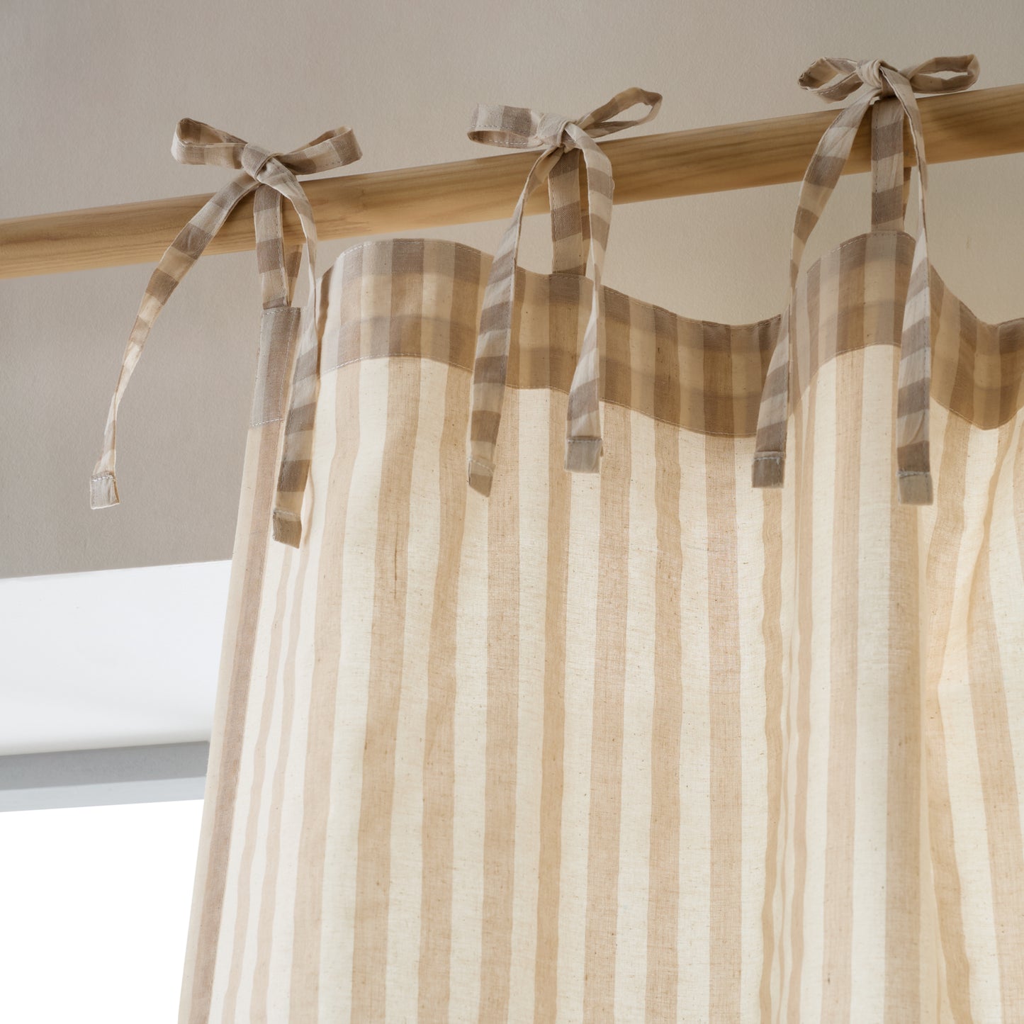 Pineapple Elephant Zanzibar Yarn Dyed Stripe Tie Top Voile Panel - Natural