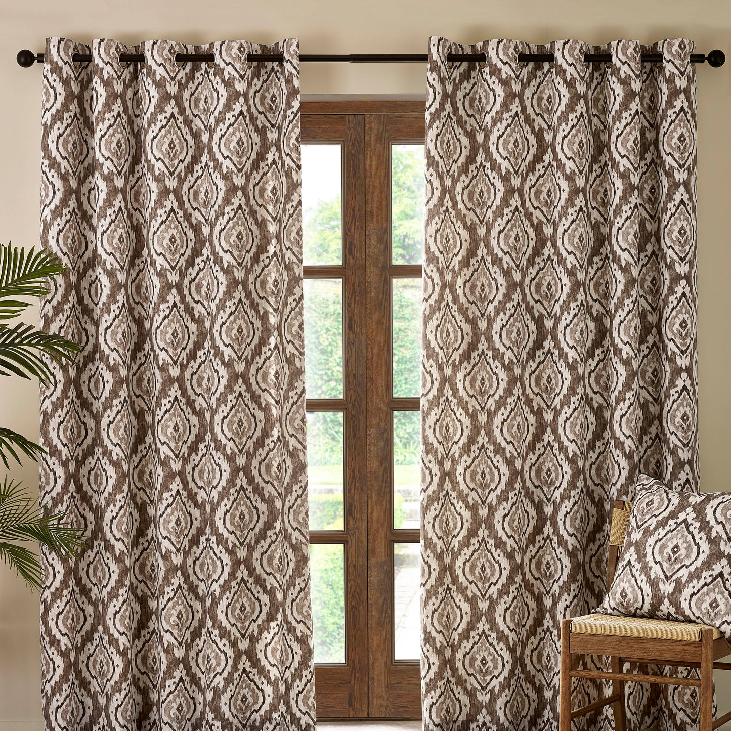 Pineapple Elephant Suri Eyelet Curtains - Natural