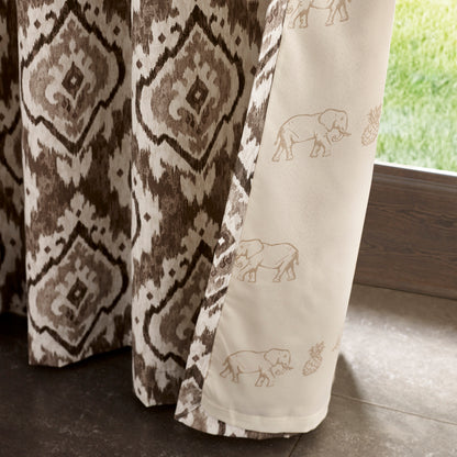 Pineapple Elephant Suri Eyelet Curtains - Natural