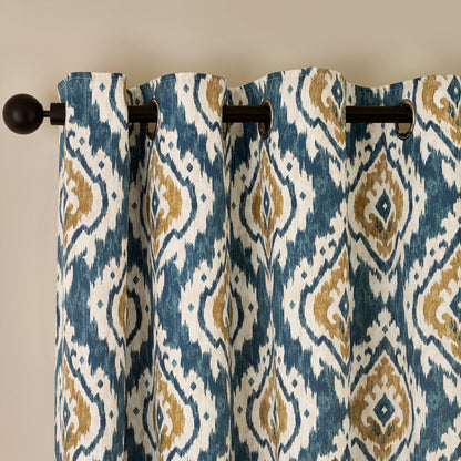 Pineapple Elephant Suri Eyelet Curtains - Teal