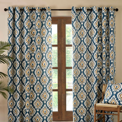 Pineapple Elephant Suri Eyelet Curtains - Teal