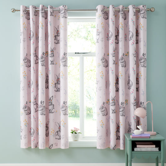 Catherine Lansfield Bunny Tails Ditsy Flower Eyelet Curtains