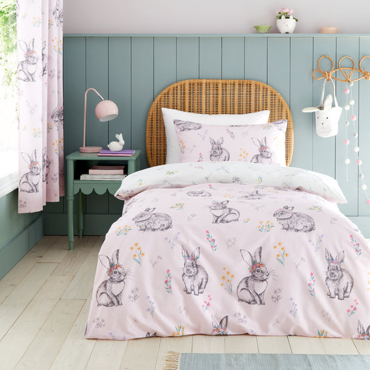 Catherine Lansfield Bunny Tails Ditsy Flower Duvet Cover Set