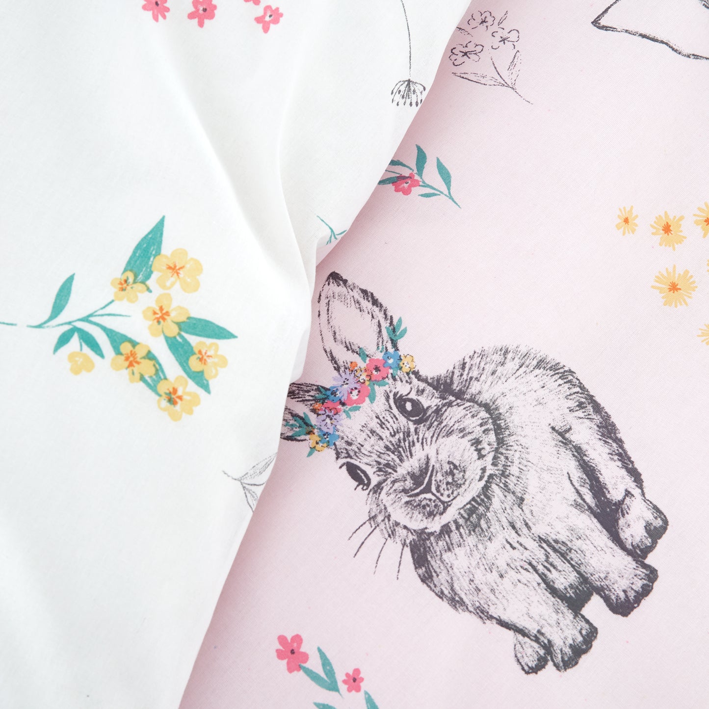 Catherine Lansfield Bunny Tails Ditsy Flower Duvet Cover Set