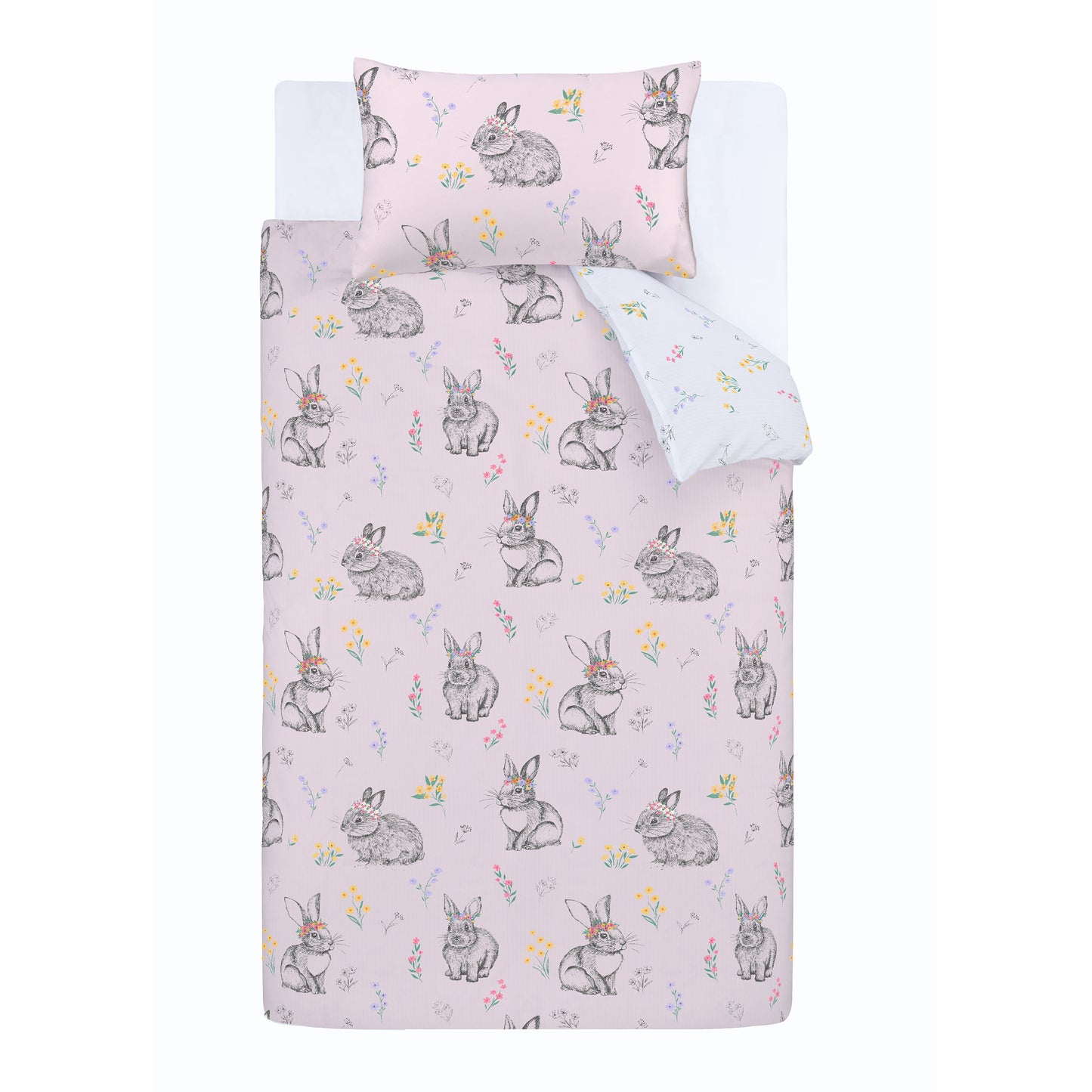 Catherine Lansfield Bunny Tails Ditsy Flower Duvet Cover Set