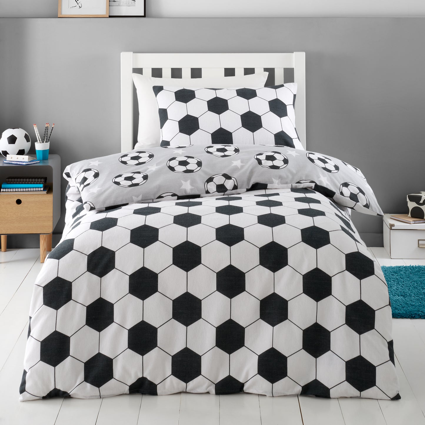 Catherine Lansfield Brushed Football Stars Duvet Cover Set