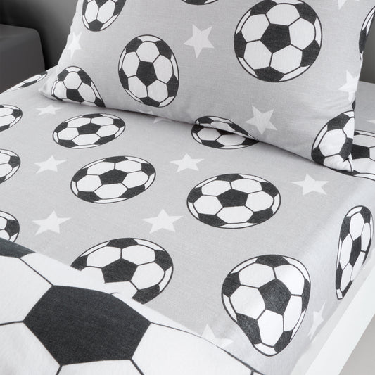 Catherine Lansfield Brushed Football Stars Fitted Sheet