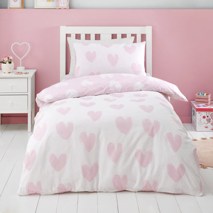Catherine Lansfield Brushed Hearts Duvet Cover Set