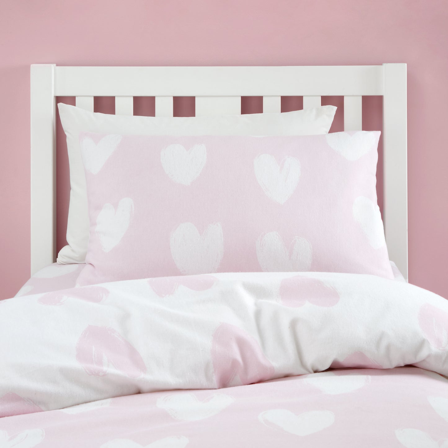 Catherine Lansfield Brushed Hearts Duvet Cover Set