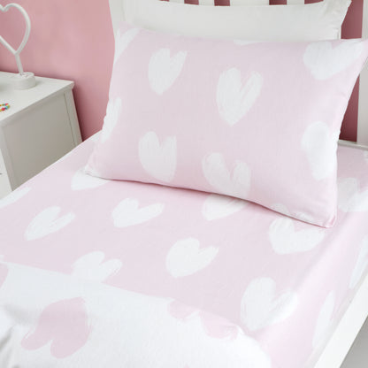 Catherine Lansfield Brushed Hearts Fitted Sheet