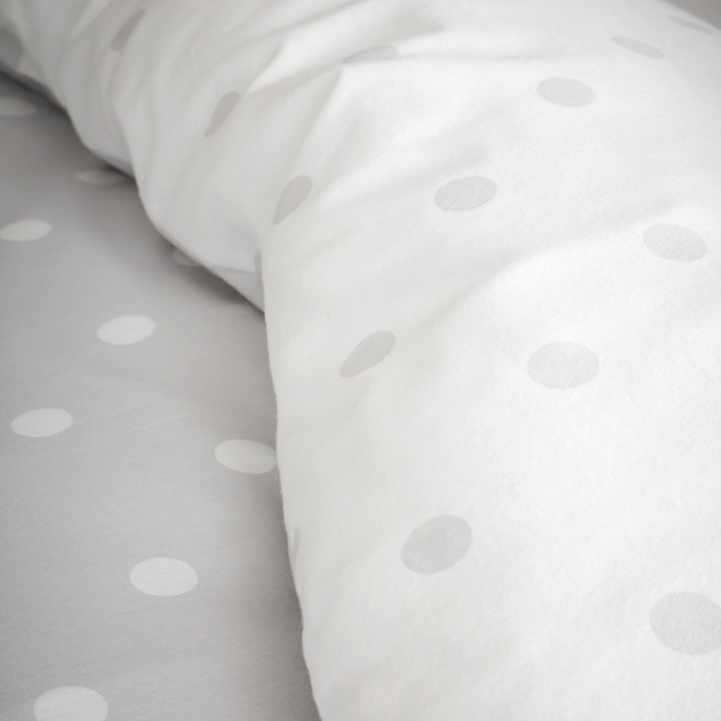 Catherine Lansfield Brushed Polka Dot Duvet Cover Set - Grey