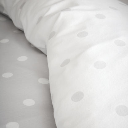 Catherine Lansfield Brushed Polka Dot Duvet Cover Set - Grey