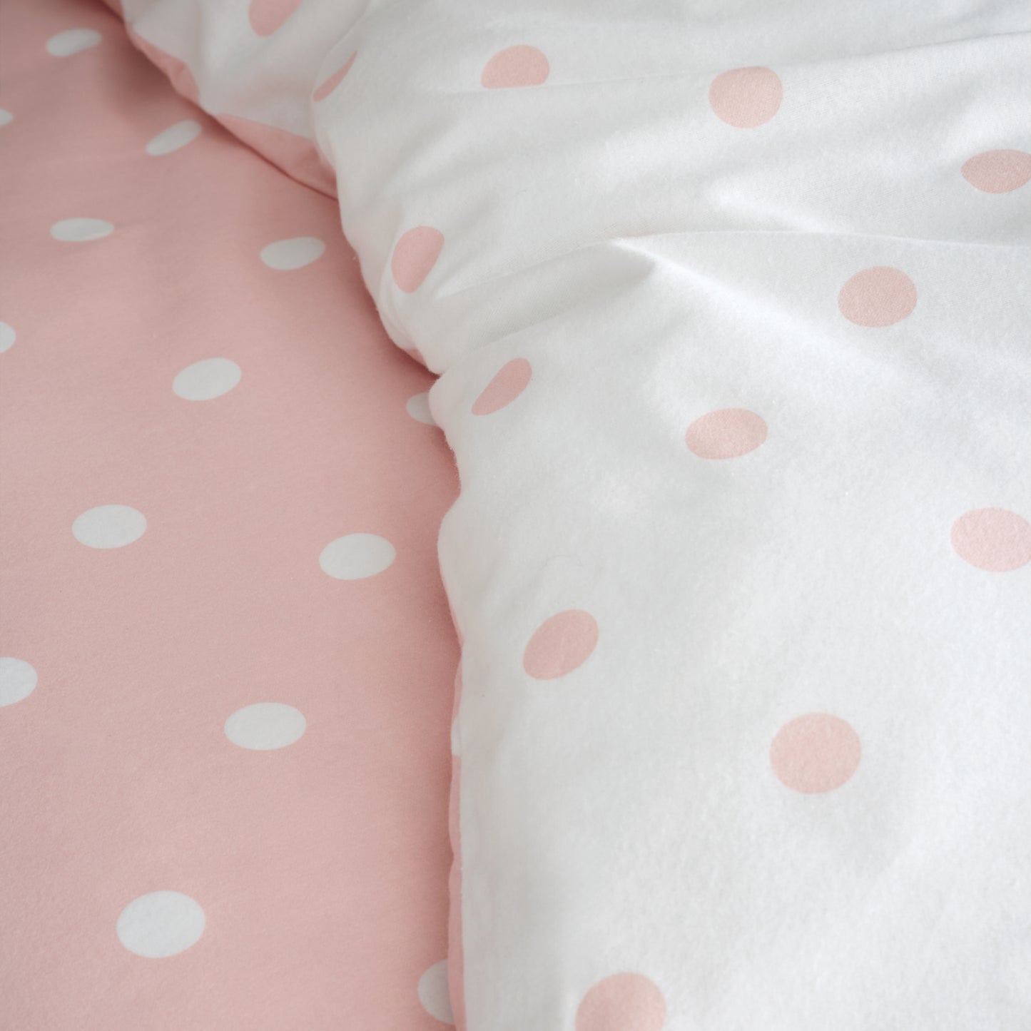 Catherine Lansfield Brushed Polka Dot Duvet Cover Set - Pink