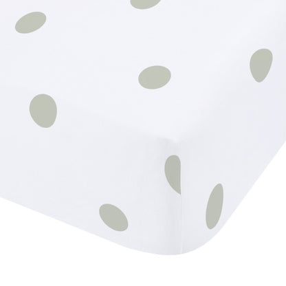 Catherine Lansfield Brushed Polka Dot Fitted Sheet - Green