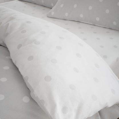 Catherine Lansfield Brushed Polka Dot Fitted Sheet - Grey