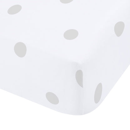 Catherine Lansfield Brushed Polka Dot Fitted Sheet - Grey