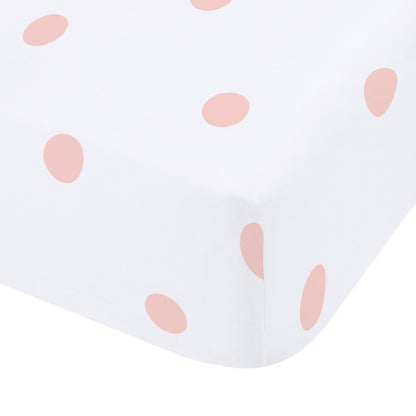 Catherine Lansfield Brushed Polka Dot Fitted Sheet - Pink