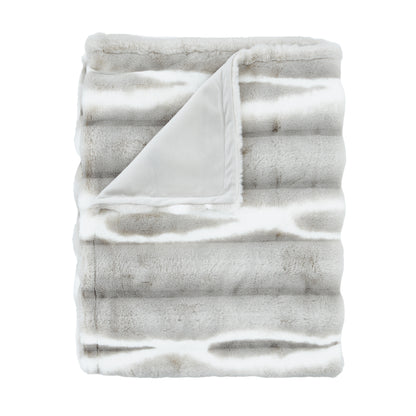 Catherine Lansfield Flint Faux Fur Throw - Silver