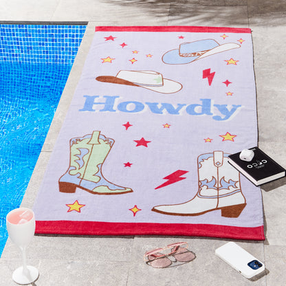 Sassy B Howdy Cowgirl Beach Towel