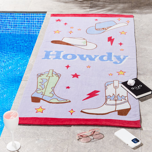 Sassy B Howdy Cowgirl Beach Towel