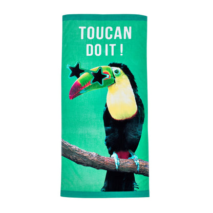 Catherine Lansfield Toucan Do It Green Beach Towel