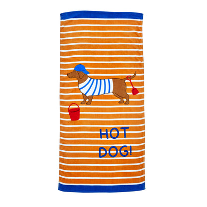 Catherine Lansfield Hot Dog Orange Beach Towel