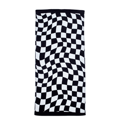 Catherine Lansfield Checkerboard Black/White Beach Towel