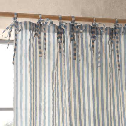 Pineapple Elephant Zanzibar Yarn Dyed Stripe Tie Top Voile Panel - Blue