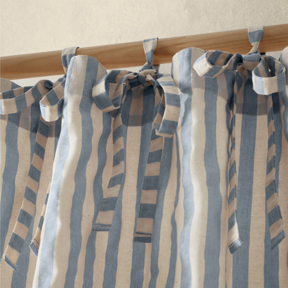 Pineapple Elephant Zanzibar Yarn Dyed Stripe Tie Top Voile Panel - Blue