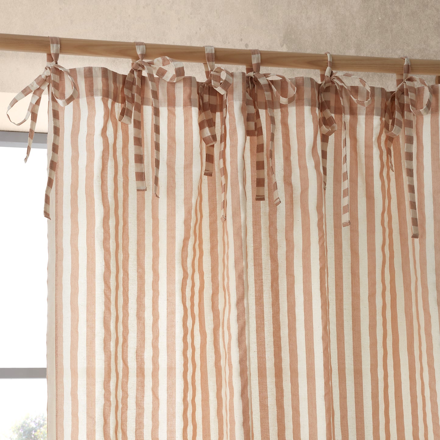 Pineapple Elephant Zanzibar Yarn Dyed Stripe Tie Top Voile Panel - Clay