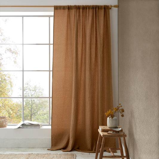 Pineapple Elephant Muscat Waffle Slot Top Voile Panel - Caramel
