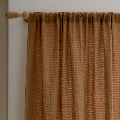 Pineapple Elephant Muscat Waffle Slot Top Voile Panel - Caramel