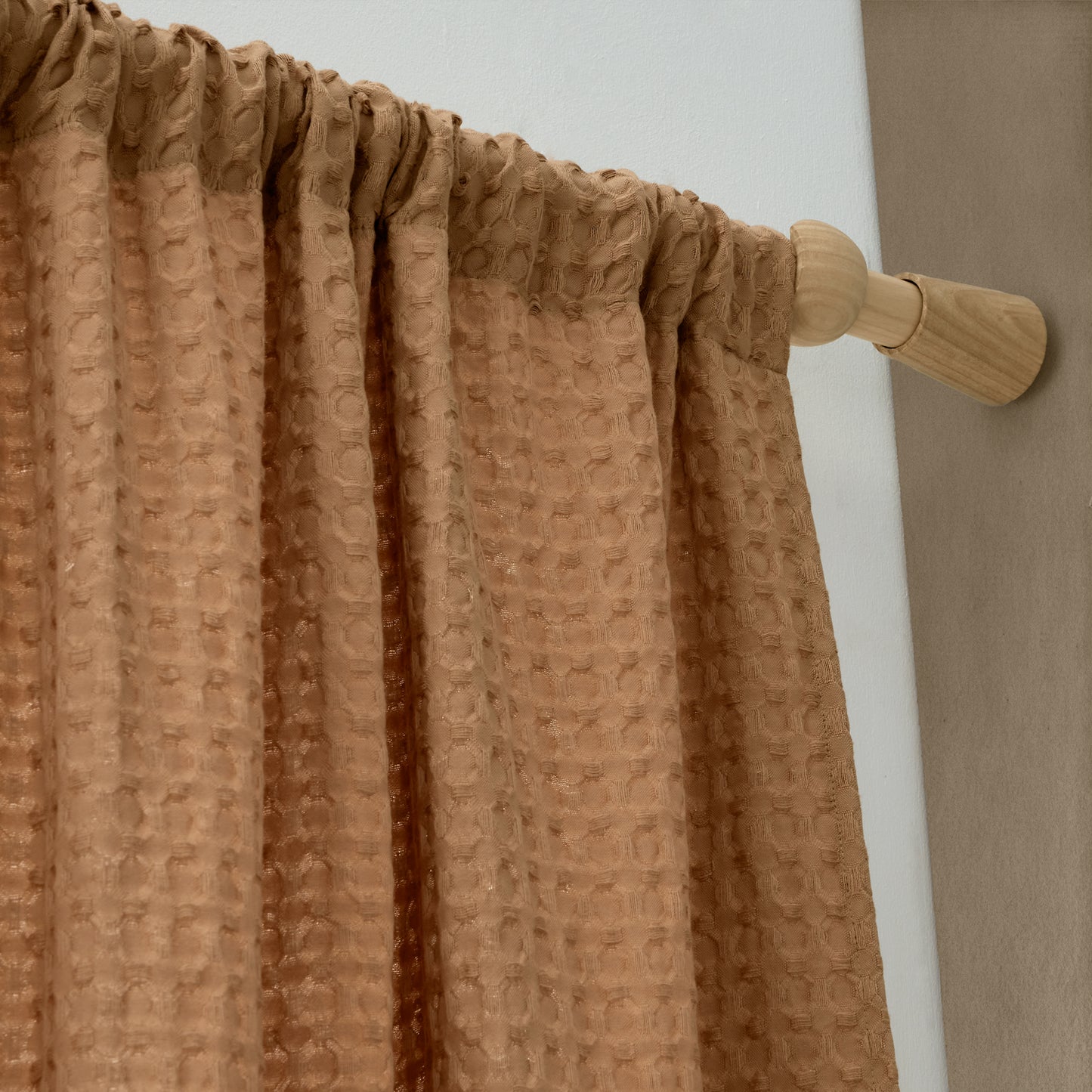 Pineapple Elephant Muscat Waffle Slot Top Voile Panel - Caramel