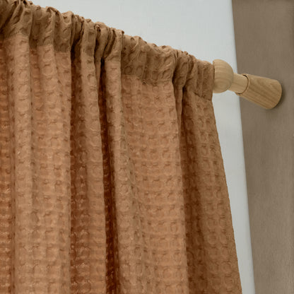 Pineapple Elephant Muscat Waffle Slot Top Voile Panel - Caramel