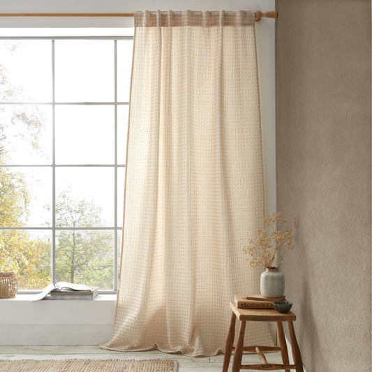 Pineapple Elephant Muscat Waffle Slot Top Voile Panel - Natural
