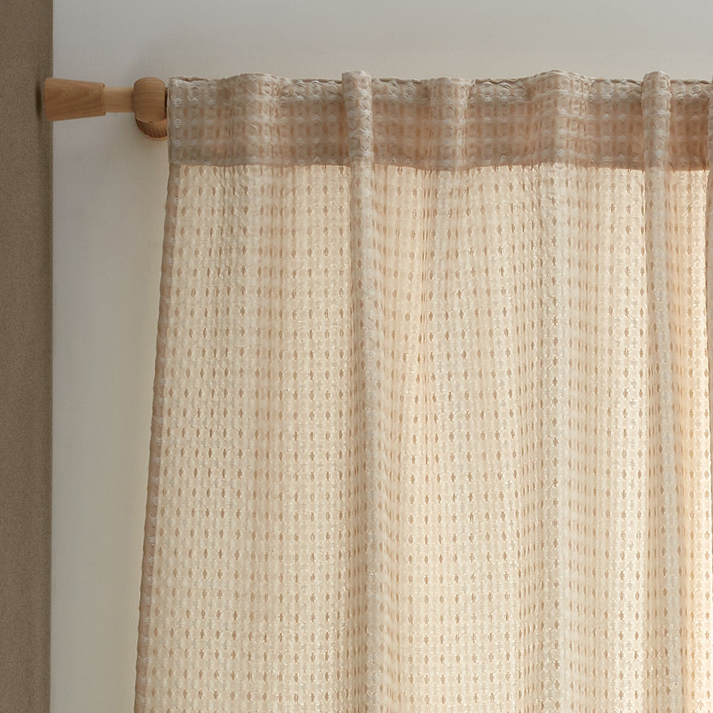 Pineapple Elephant Muscat Waffle Slot Top Voile Panel - Natural