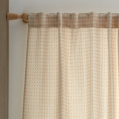 Pineapple Elephant Muscat Waffle Slot Top Voile Panel - Natural