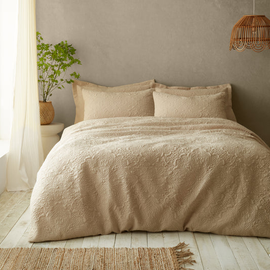 Pineapple Elephant Casablanca Pinsonic Duvet Cover Set - Natural