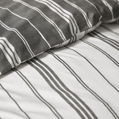 Catherine Lansfield Harbour Stripe Duvet Cover Set - Black