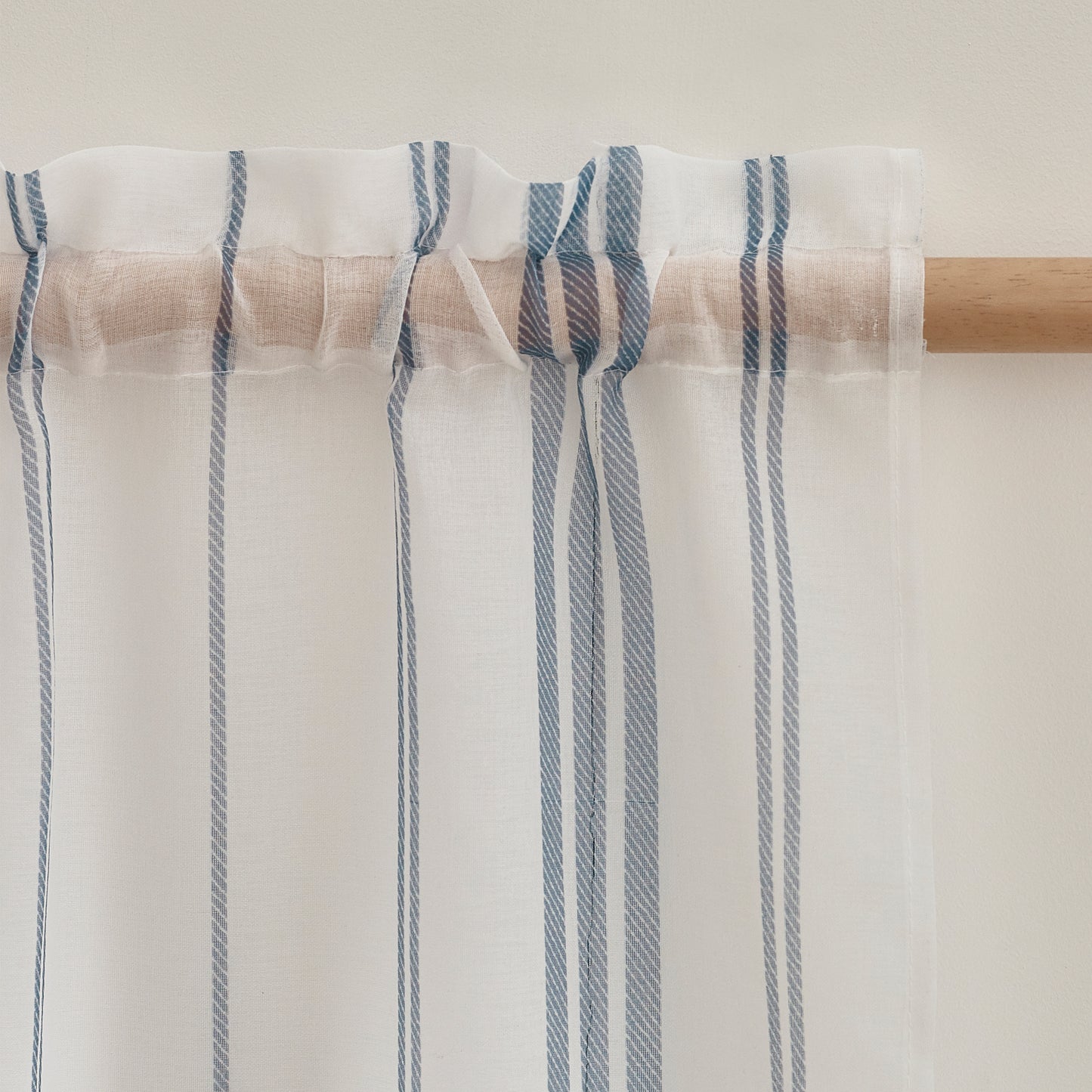 Catherine Lansfield Harbour Stripe Slot Top Voile Panel - White