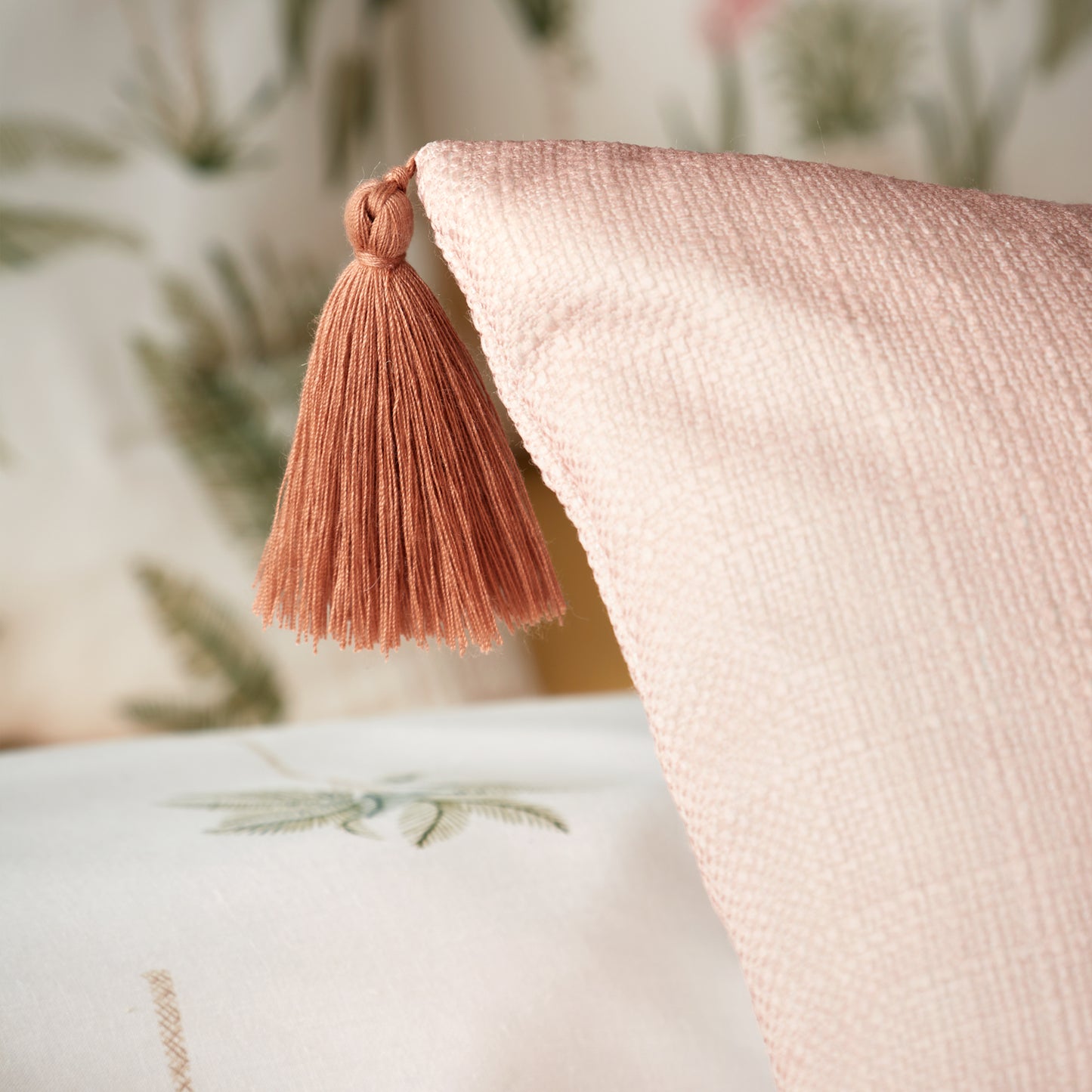 Catherine Lansfield Paradiso Palm Filled Cushion - Clay