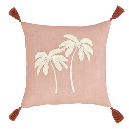 Catherine Lansfield Paradiso Palm Filled Cushion - Clay