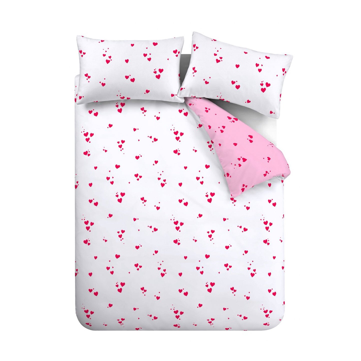 Catherine Lansfield Seersucker Heart Duvet Cover Set