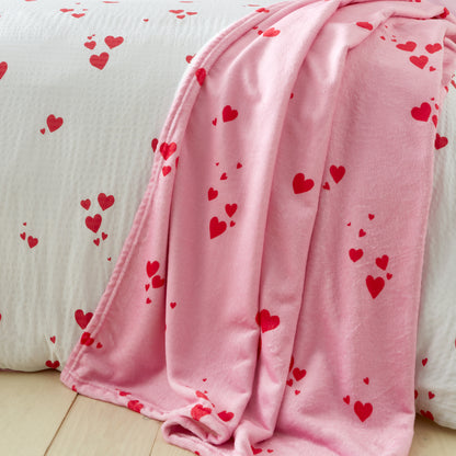 Catherine Lansfield Seersucker Heart Throw