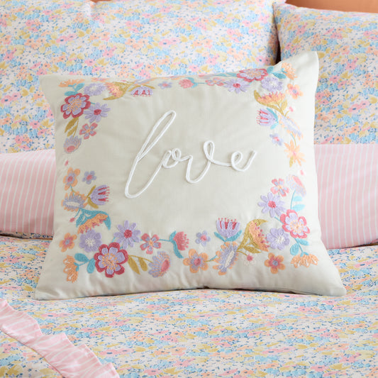 Catherine Lansfield Love Filled Cushion - Natural
