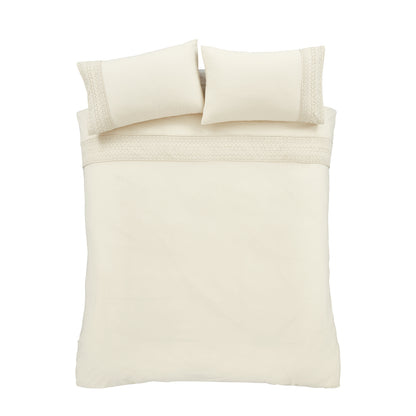 Catherine Lansfield Broderie Anglaise Duvet Cover Set - Cream