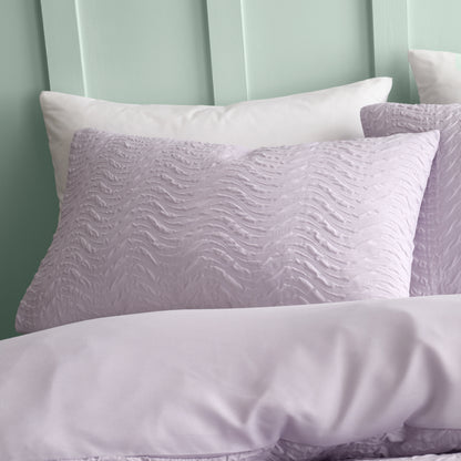 Catherine Lansfield Heatset Wave Duvet Cover Set - Lilac