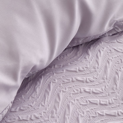 Catherine Lansfield Heatset Wave Duvet Cover Set - Lilac